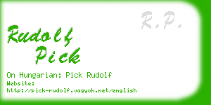 rudolf pick business card